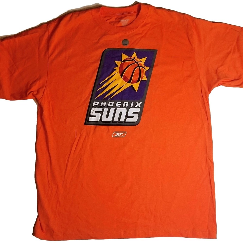 NEW Vintage Y2K NBA Phoenix Suns Reebok Men's Orange Graphic T Shirt Large